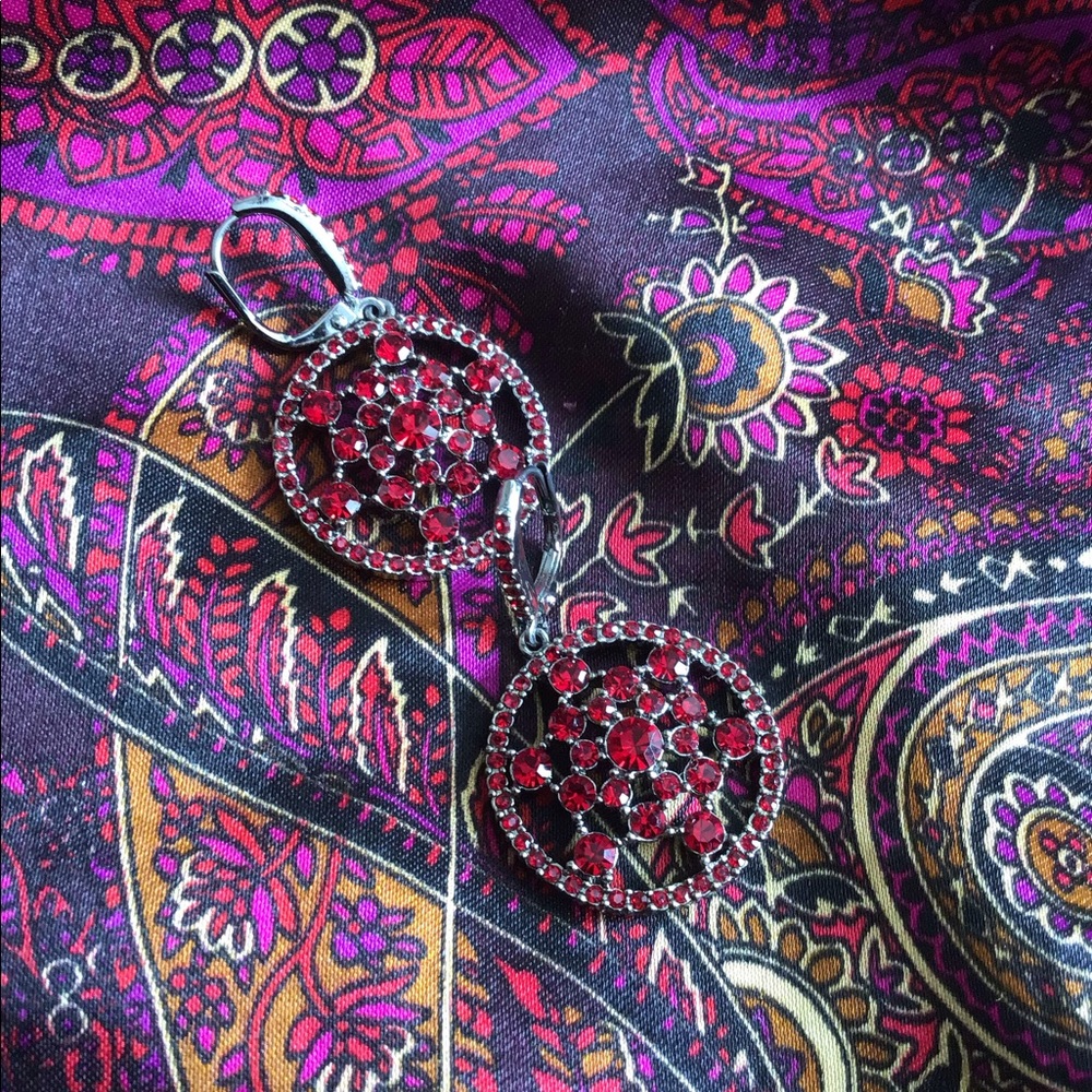 Red Ruby Drop Earrings - image 3